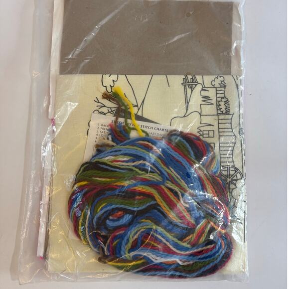 Vtg New Naturally Crewel Kit 14x14 Pillow/Picture Winter Scene Mill Pint 5067 - Picture 5 of 5